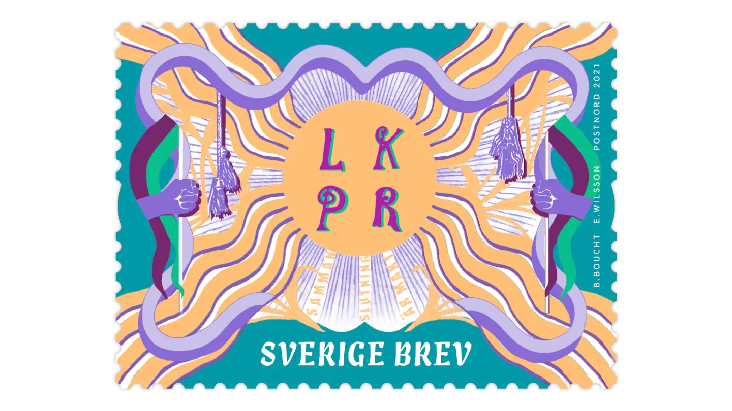 Frimärke från utgåva Rösträtt, 2021.